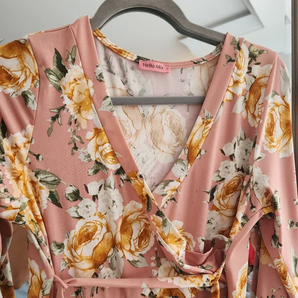 Hello Miz Dusty Rose Floral Maxi Dress | Size L - Picture 2 of 5
